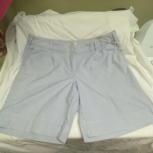 Talbots Blue and White Bermuda Shorts Classic Design
